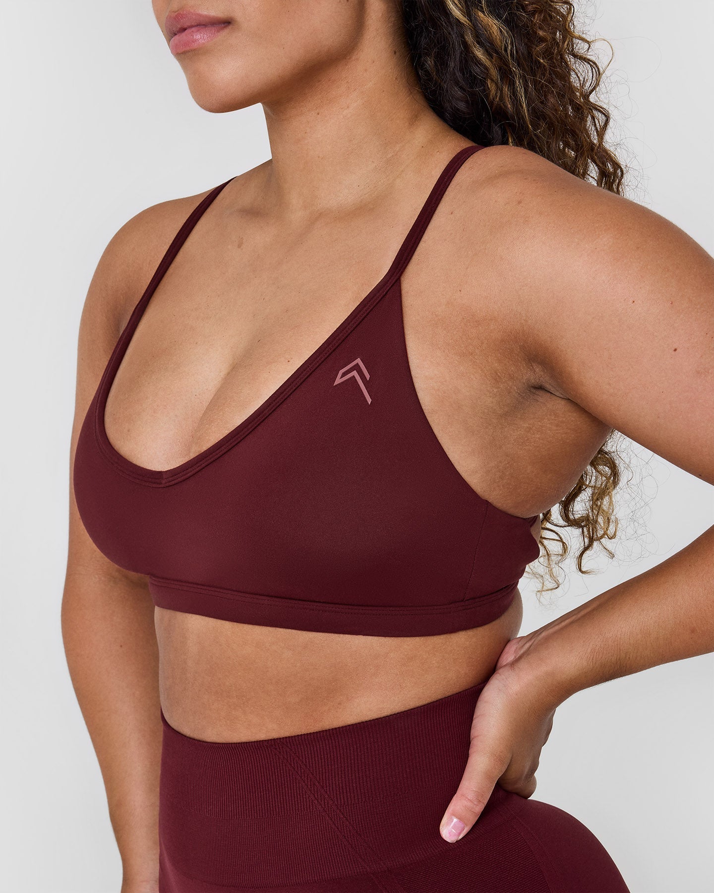 Timeless Strappy Bralette - Comfortable Wireless Lace Bralette in Rosewood | Perfect for Yoga, Lounge & Everyday Wear