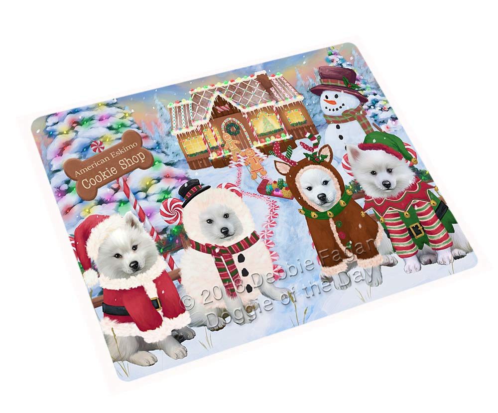 American Eskimos Dog Large Holiday Gingerbread Cookie Shop Refrigerator/Dishwasher Magnet - 18