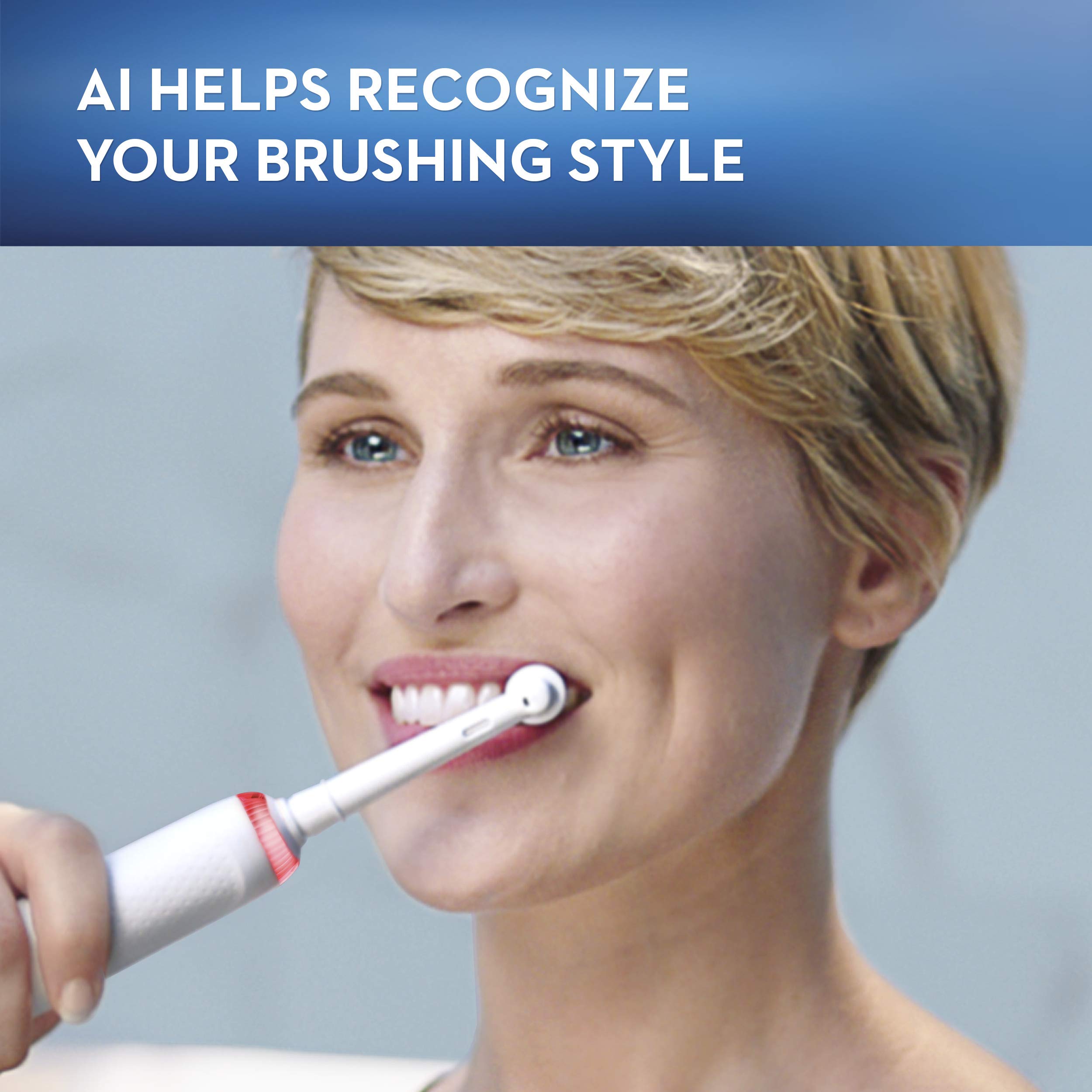 Oral-B GENIUS X Electric Toothbrush with 3 Replacement Brush Heads & Travel Case - Advanced AI Toothbrush for Professional Cleaning, White (Packaging May Vary) - Perfect for Home Use, Travel & Daily Oral Care Routine