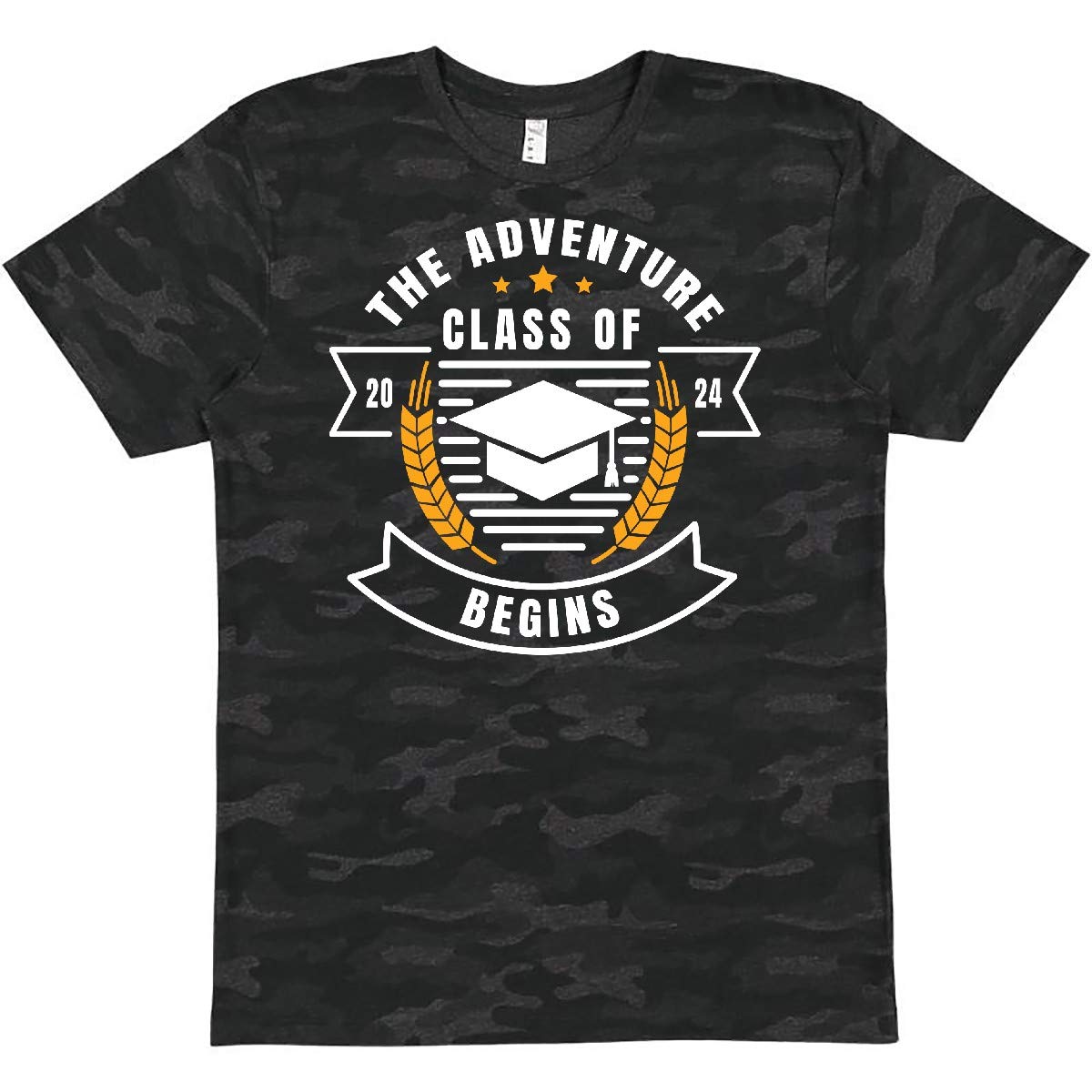 Inktastic Class of 2024 The Adventure Begins Graduation Cap T-Shirt - Perfect for Graduation Ceremonies, Senior Week & College Celebration Gifts
