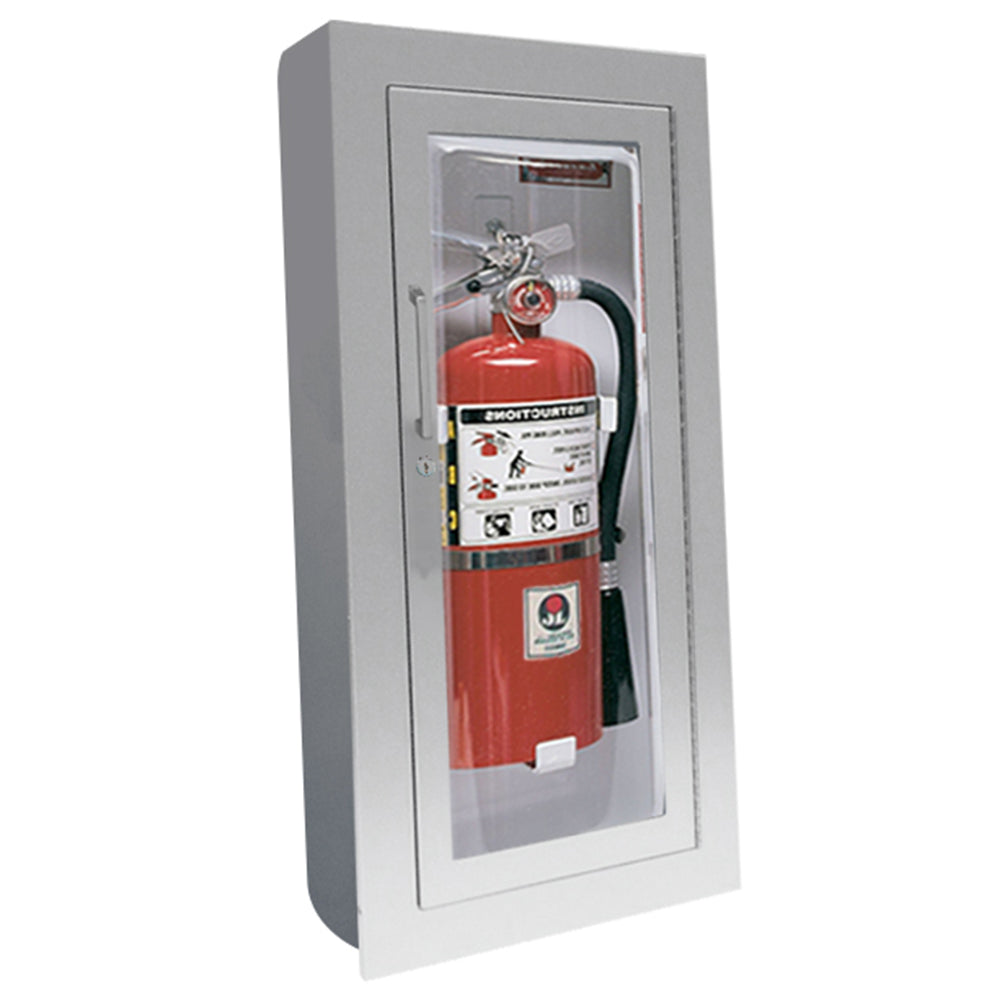 JL Industries 1527G25FX2 Clear Acrylic Fire Extinguisher Cabinet - Full Glazing with Pull Handle & SAF T LOK Fire Rated - Perfect for Offices, Schools, and Commercial Buildings