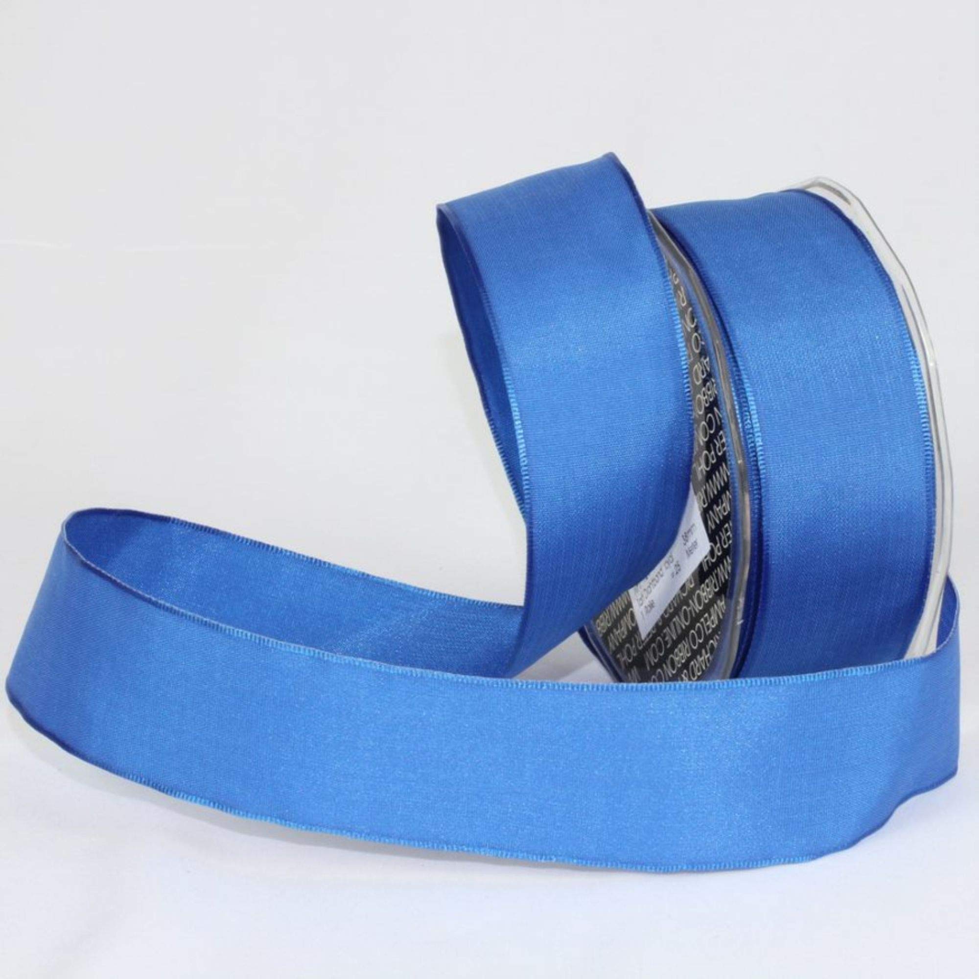 Royal Blue Taffeta French Wired Craft Ribbon 1.5