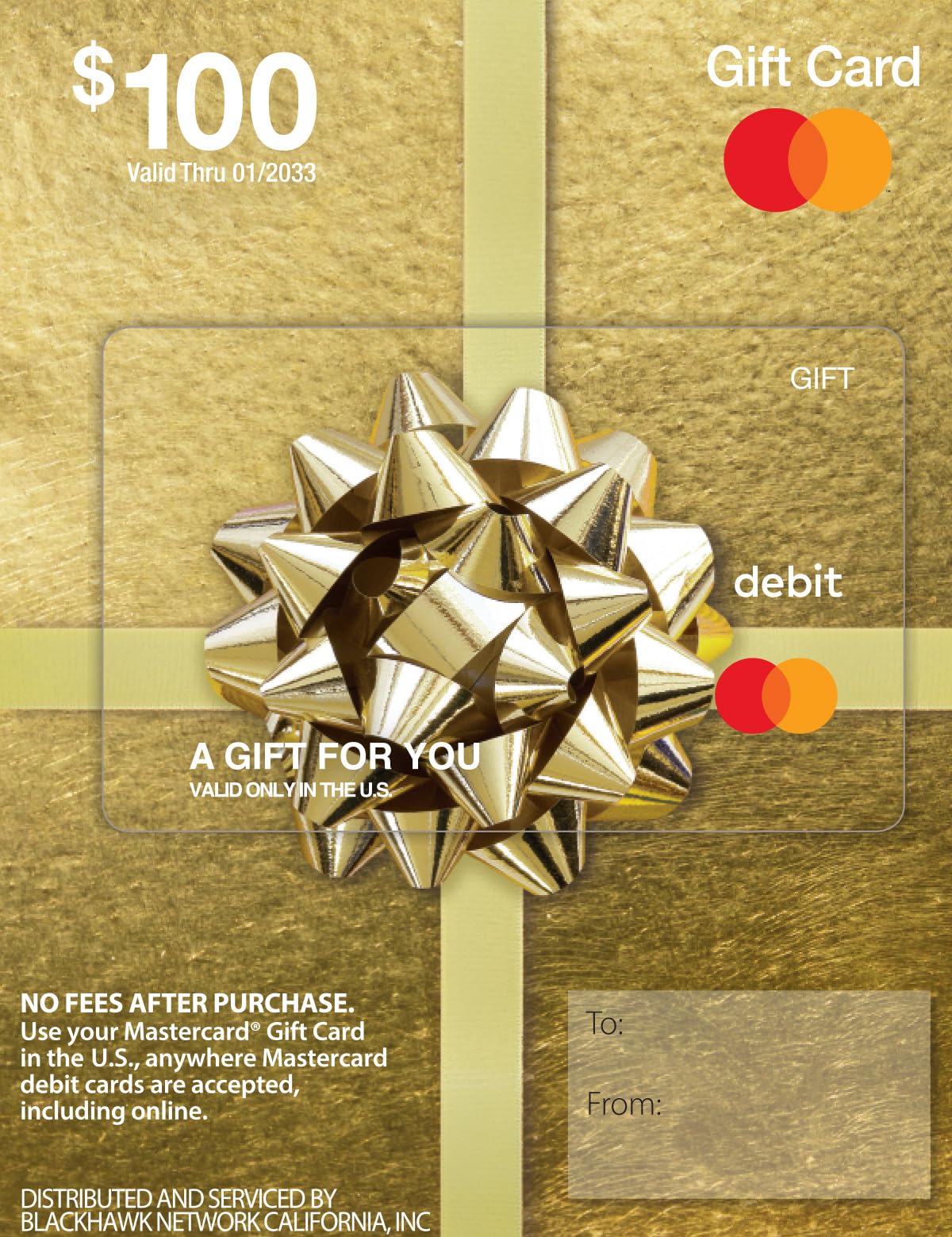 $100 Mastercard Gift Card - Perfect for Online Shopping, Gifts & Everyday Purchases - Includes $5.95 Purchase Fee