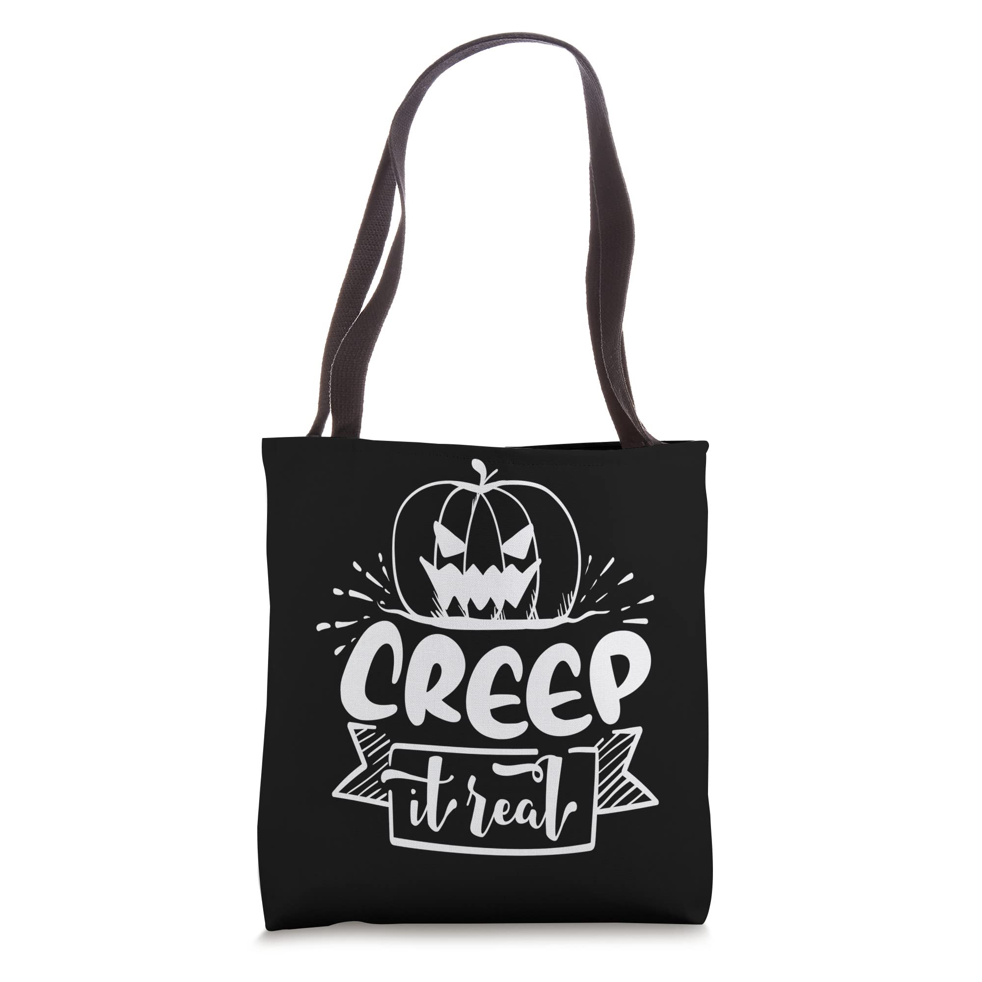 Creep it Real Halloween Tote Bag - Spooky Cute Reusable Shopping Bag for Trick or Treat, Parties & Everyday Use