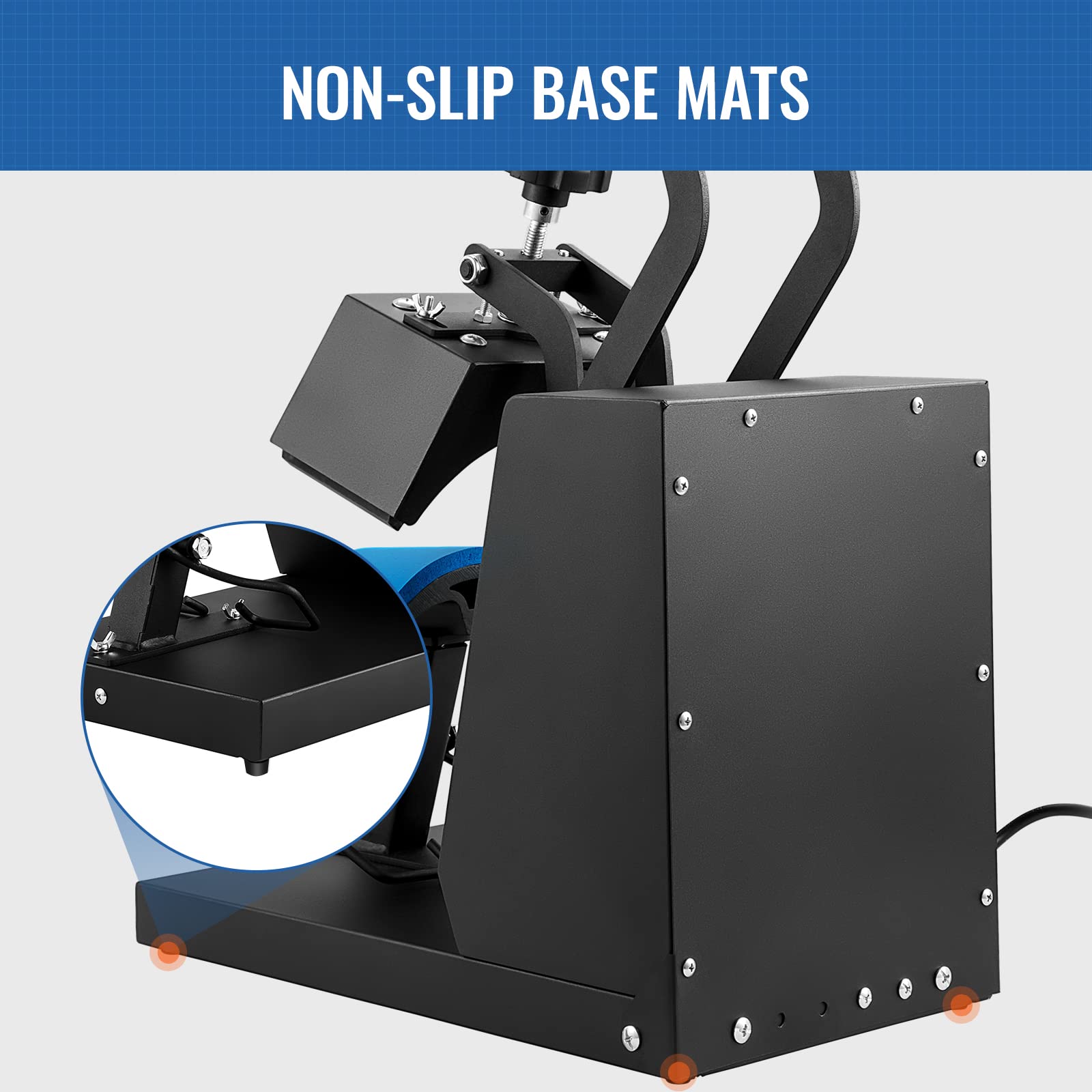 VEVOR 4-in-1 Hat Heat Press Machine with LCD Digital Control - 6x3inches Heating Platen for Sublimation Transfer on Hats & Caps - Includes 4 Replaceable Heating Pads (6x3/6.7x2.7/6.7x3.8/8.1x3.5) - Perfect for Custom Hat Printing, DIY Crafts & Small Business Apparel Decoration