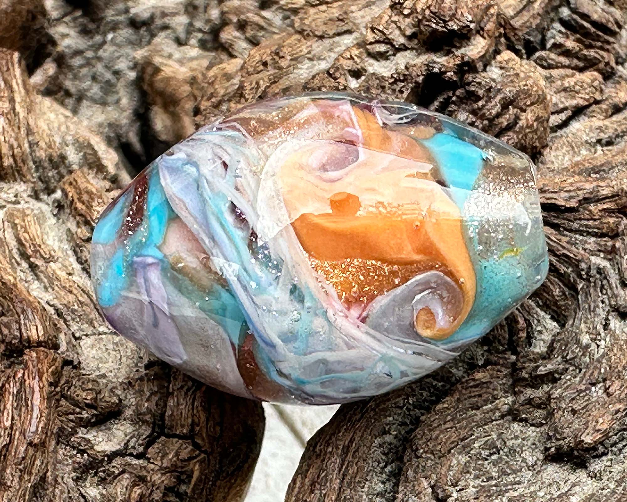 Handmade Summer Shimmer Lampwork Glass Focal Bead - SRA Certified Artisan Jewelry Bead for Necklaces, Bracelets & DIY Crafting - Perfect for Boho, Beach & Festival Jewelry Designs