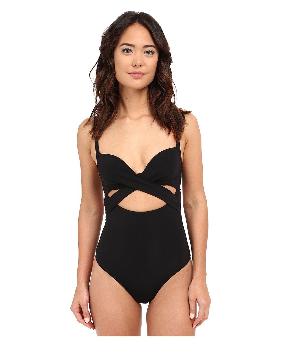 Jets by Jessika Allen Women's Jetset Underwire Plunge One Piece Swimsuit with Wrap Cut-Outs | Sexy Swimwear for Beach, Pool & Vacation | Plus Size & Curve Friendly