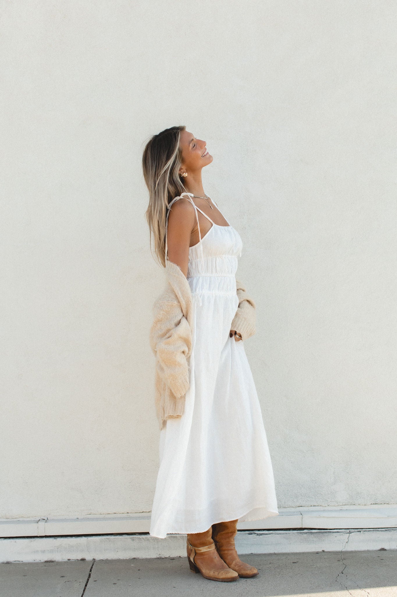 Harvest Linen Maxi Dress for Women - Flowy Bohemian Summer Beach Dress with Pockets | Perfect for Vacations, Weddings & Casual Outings