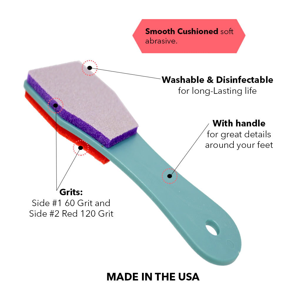 Allegro Combs Spongy Foot File & Callus Remover - Professional Pedicure Foot Scrubber for Smooth Heels - Perfect for Home Pedicure & Foot Care Routine