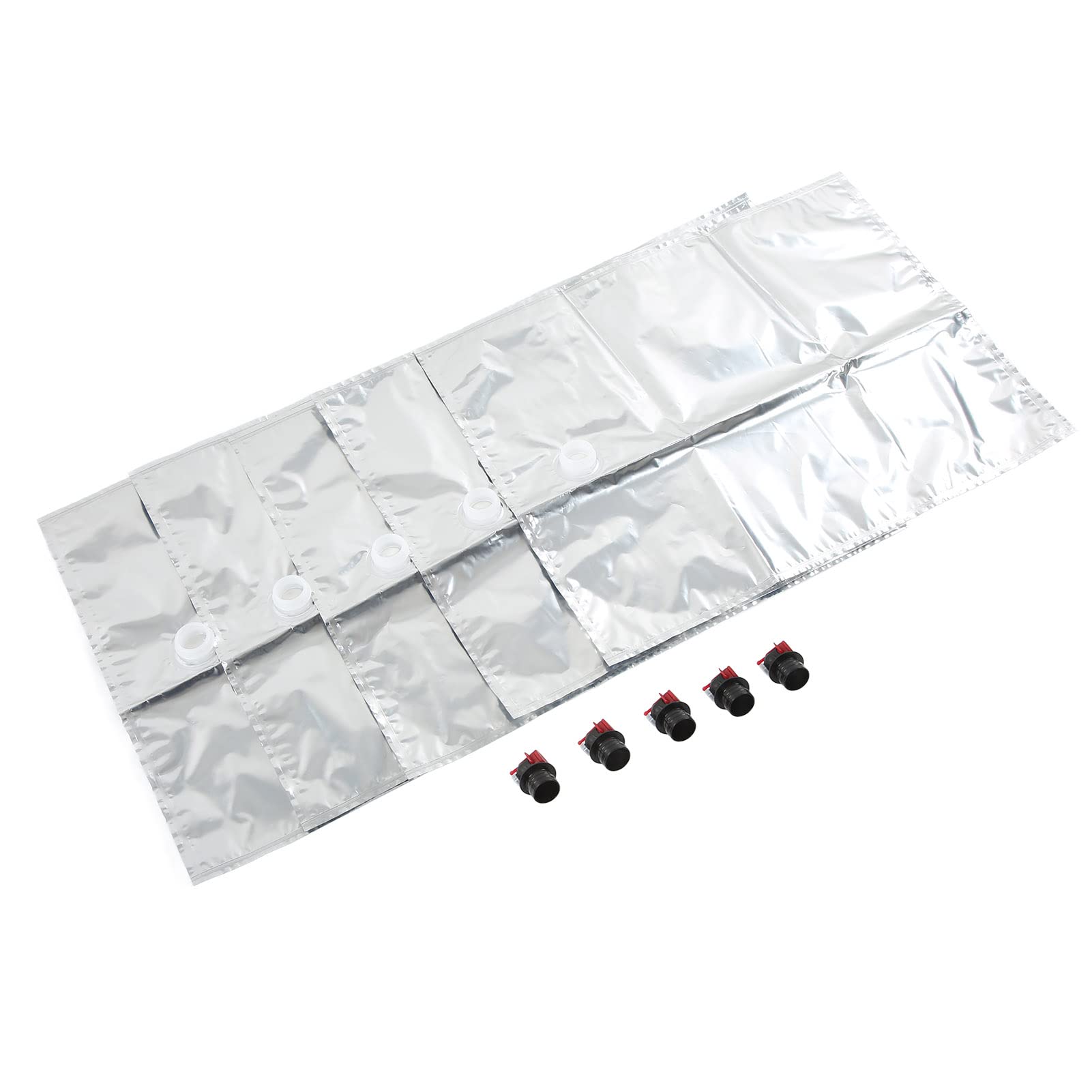 5Pcs 20L Aluminized Beverage Bags with Valve - Reusable Wine & Liquid Storage Pouches for Camping, Travel, and Outdoor Adventures