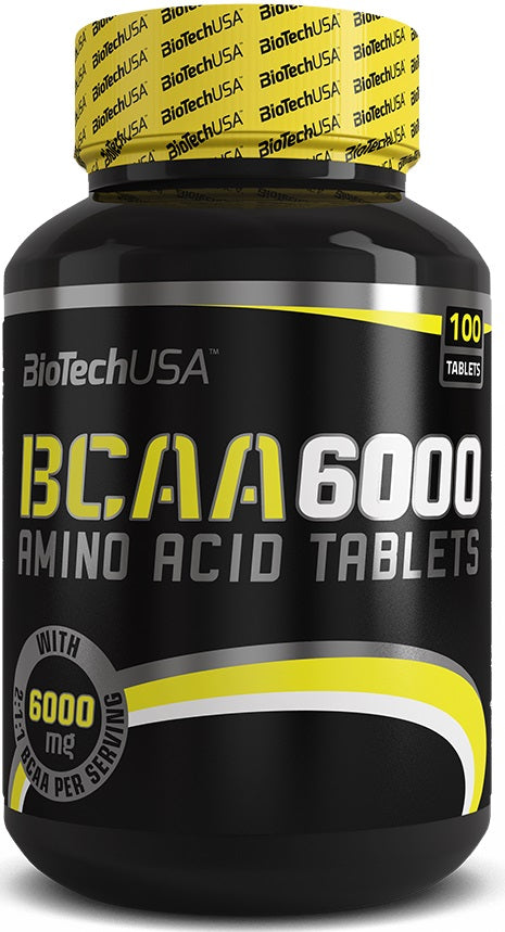 BioTechUSA BCAA 6000 Amino Acid Supplement - 100 Tablets for Muscle Recovery & Workout Performance | Pre & Post Workout Nutrition for Athletes & Fitness Enthusiasts