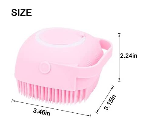 Silicone Body Bath Brush with Shampoo Dispenser - Soft Exfoliating Scrubber for Shower & Spa, Gentle Skin Cleansing (Pink) - Perfect for Back Scrubbing, Exfoliation & Luxury Bath Time Relaxation