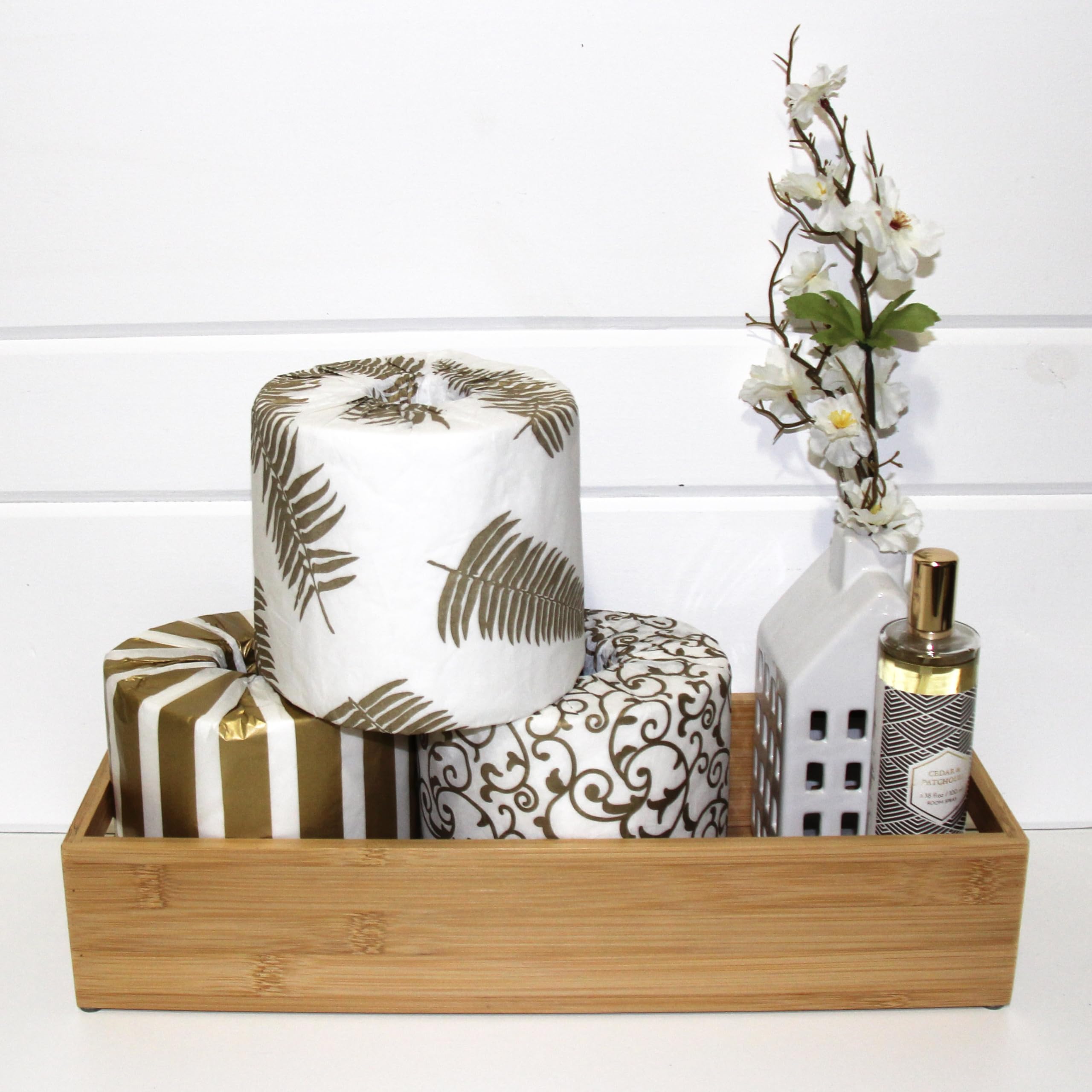 Decorative Toilet Paper Covers Set of 9 - 3 Unique Frond Stripes Designs - Universal Fit for All Standard Toilet Paper Rolls - Perfect for Bathroom Decor, Housewarming Gifts & Home Styling