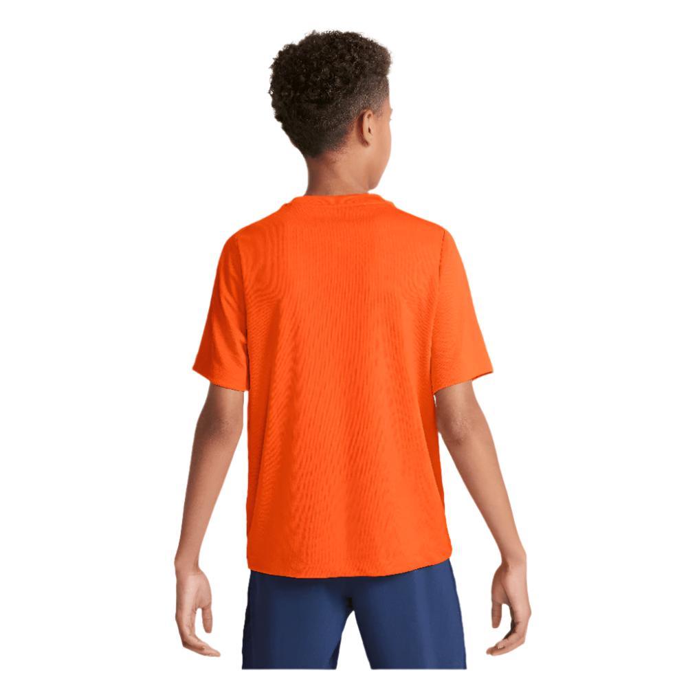Boys' Dri-Fit Multi Short Sleeve Training Top - Safety Orange & White | Moisture-Wicking Athletic Shirt for Kids' Sports & Outdoor Activities