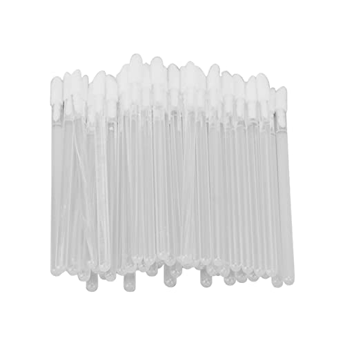 100pcs Disposable Lip Brush with Transparent Handle - Lipstick Wands & Lip Makeup Applicator for Women - Perfect for Professional Salons, Home Makeup, and Travel Beauty Kits