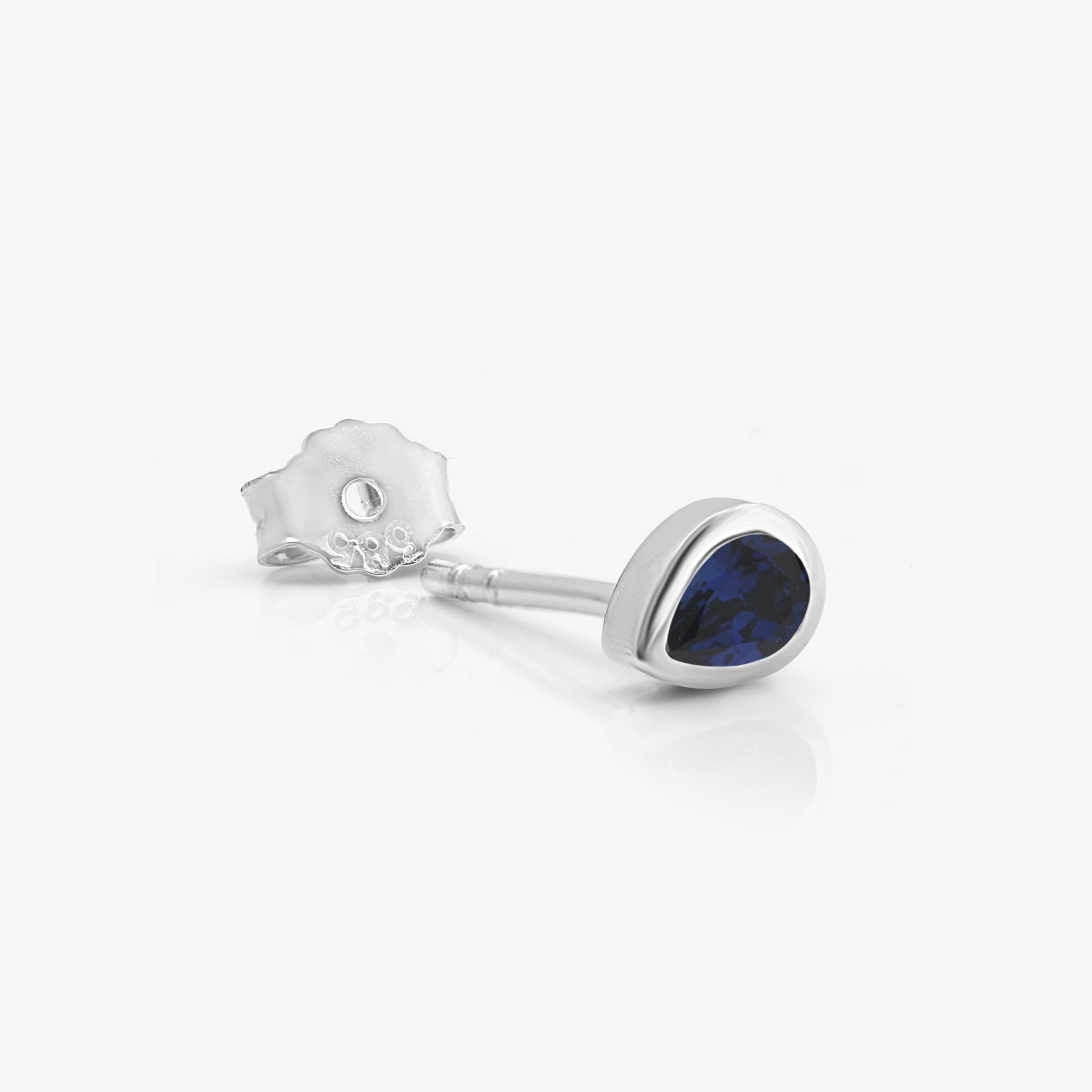 14K White Gold Pear Sapphire Bezel Earrings - Elegant Dangle Earrings for Women - Perfect for Weddings, Parties & Special Occasions