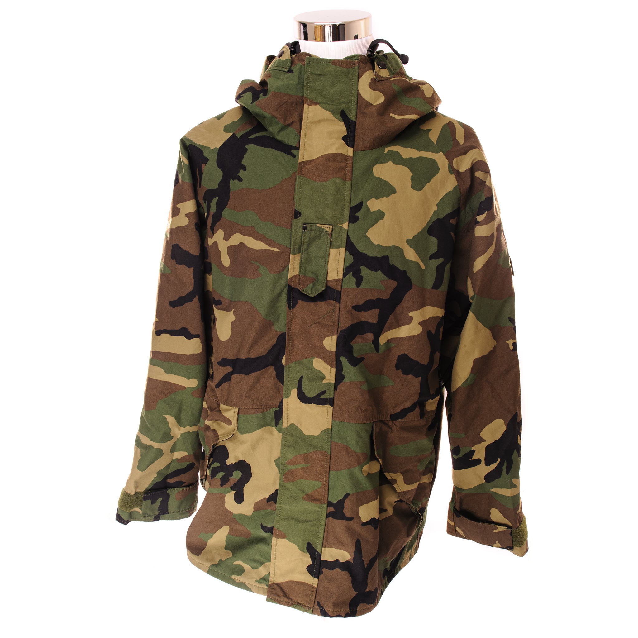 Vintage US Army Gore-Tex Woodland Camo ECWCS Parka Jacket (2005) - Size Large Regular | Waterproof Military Outerwear for Hiking, Hunting & Outdoor Adventures