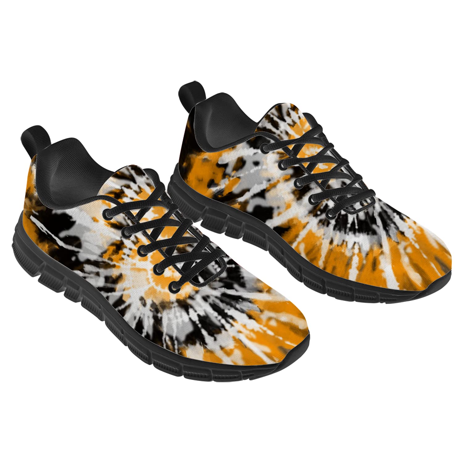 Unisex Yellow Tie-Dye Sneakers - Lightweight Breathable Tennis Shoes for Men & Women (Men's Size 11, Women's Size 13) - Perfect for Outdoor Activities, Running, and Casual Wear