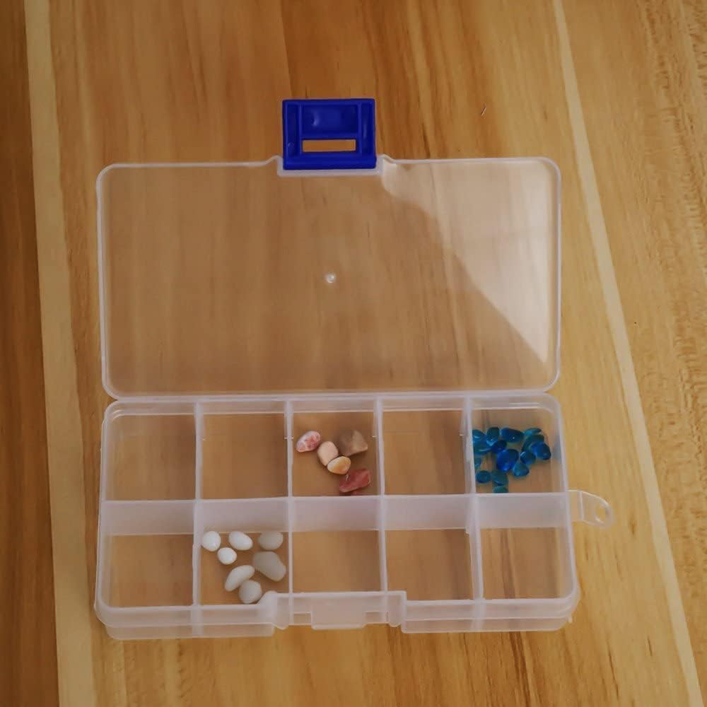 Utoolmart 4-Piece Clear Plastic Tool Organizer Box - 5.1 x 3 x 1 Inches for Hardware, Screws, Nails, Bolts, Nuts, Beads & Jewelry Storage - Perfect for Workshop, Garage, Craft Room and DIY Projects