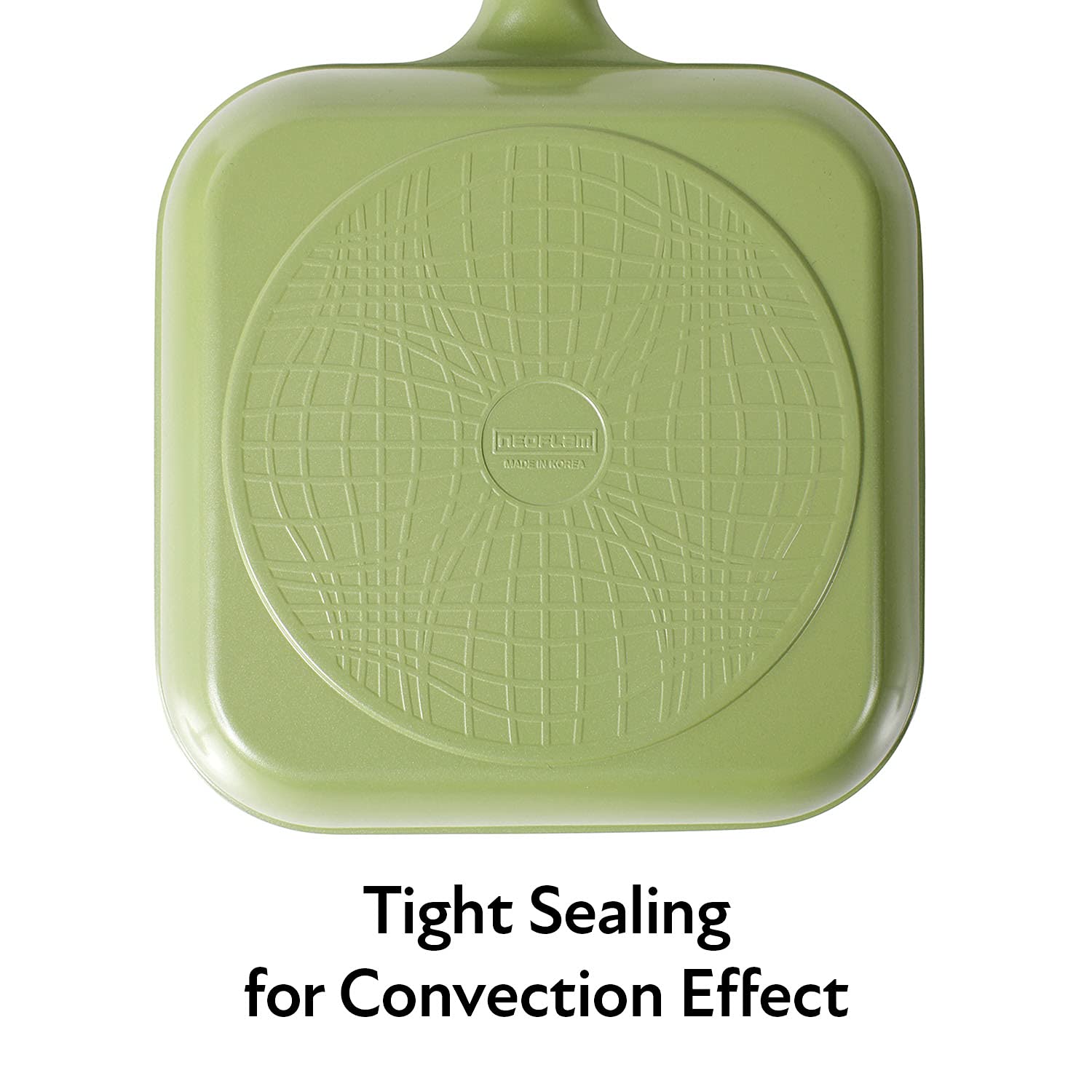 **Neoflam Eela 11-Inch Square Non-Stick Stovetop Grill Pan - PFOA-Free Ecolon Ceramic Coating, Scratch Resistant, Perfect for Searing Meat, Fish, Vegetables & Broiling - Olive Green - Ideal for Indoor Grilling & Healthy Cooking**