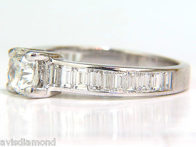 2.41CT GIA Certified F/VS Cushion Brilliant Diamond & Baguette Platinum Ring for Engagement, Wedding, Anniversary - Luxury Bridal Jewelry Gift