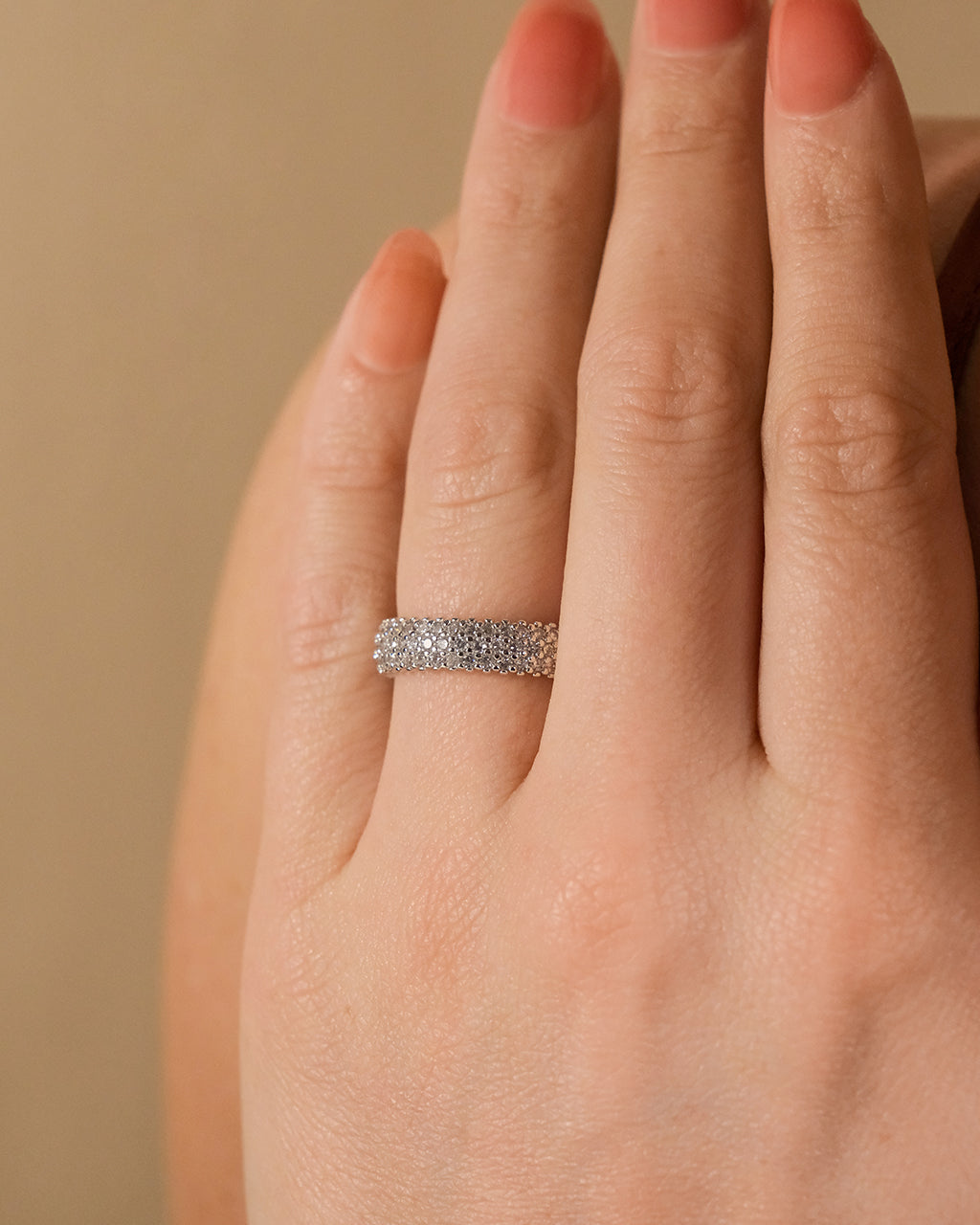 Jolene CZ Rainbow Eternity Ring for Women - Cubic Zirconia Stackable Wedding Band - Dainty Promise Ring for Anniversary, Engagement, Gift Giving - Perfect for Everyday Wear & Special Occasions