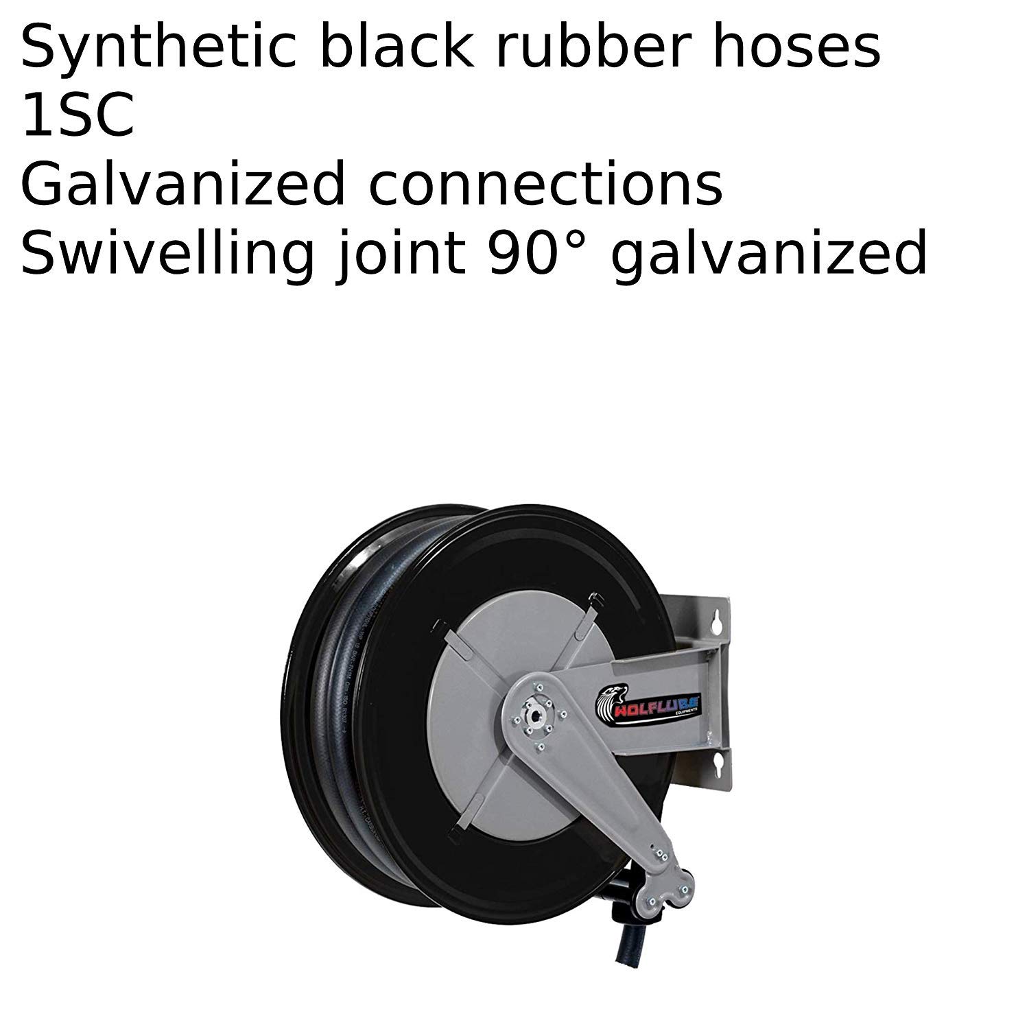 1/2 Inch Automatic Oil Hose Reel with 50 ft Heavy Duty Hose - Perfect for Garage, Workshop & Industrial Use