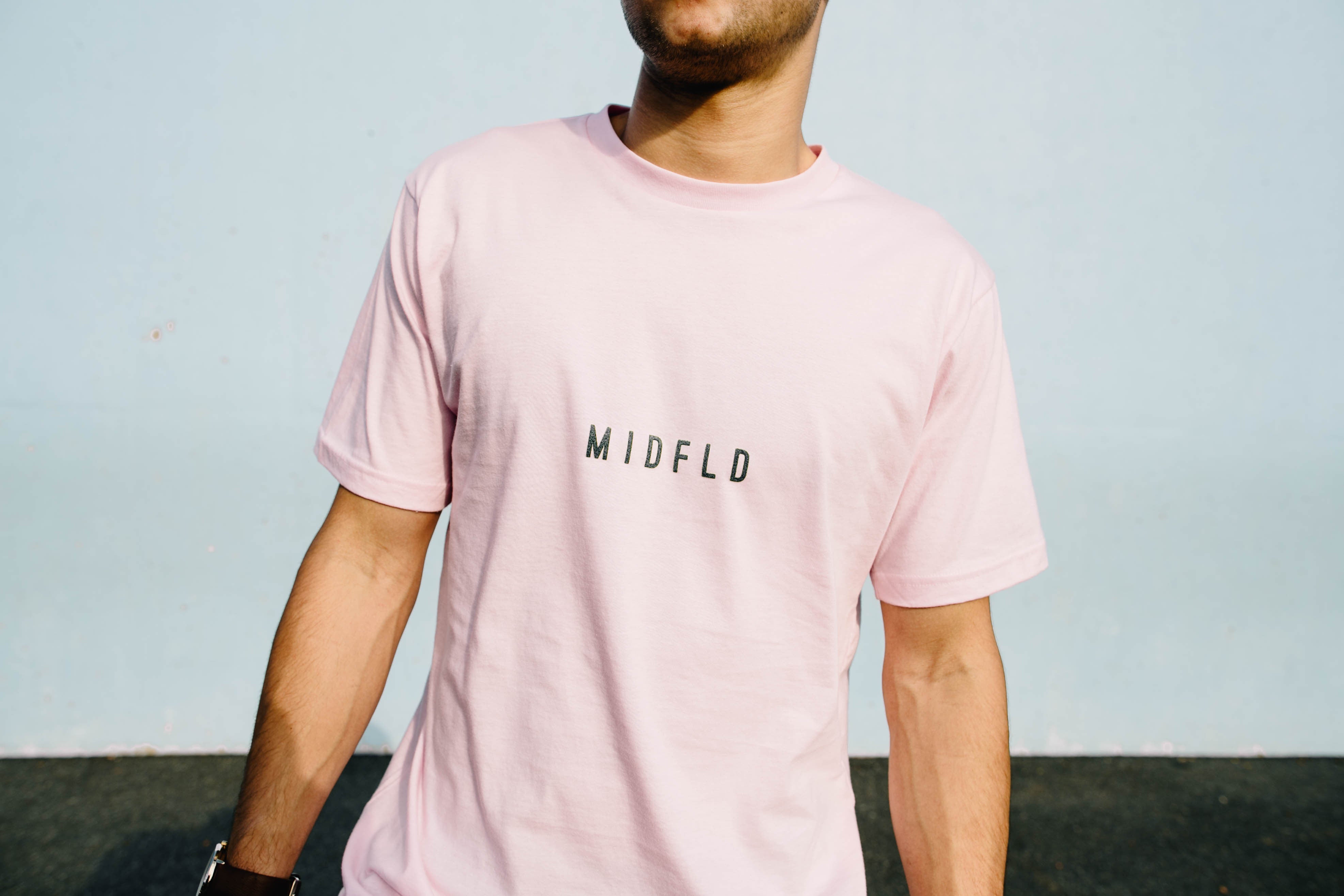 MIDFLD Small Space Logo T-Shirt - Light Pink | Stylish Casual Wear for Everyday Outfits & Weekend Errands
