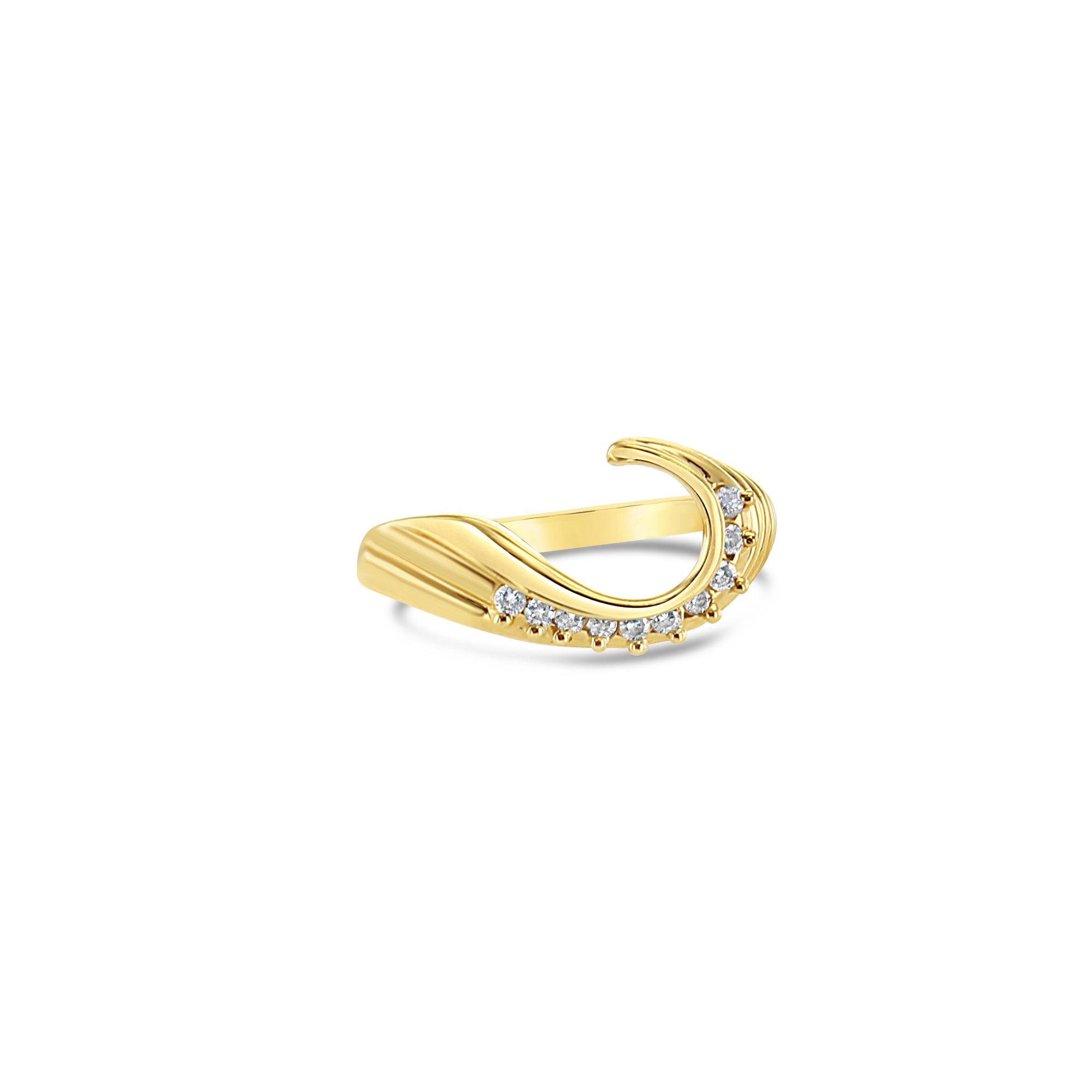 14K Yellow Gold Diamond Ring Wrap Enhancer - 0.15cttw Wedding Band for Engagement Rings, Anniversary Gifts & Bridal Jewelry