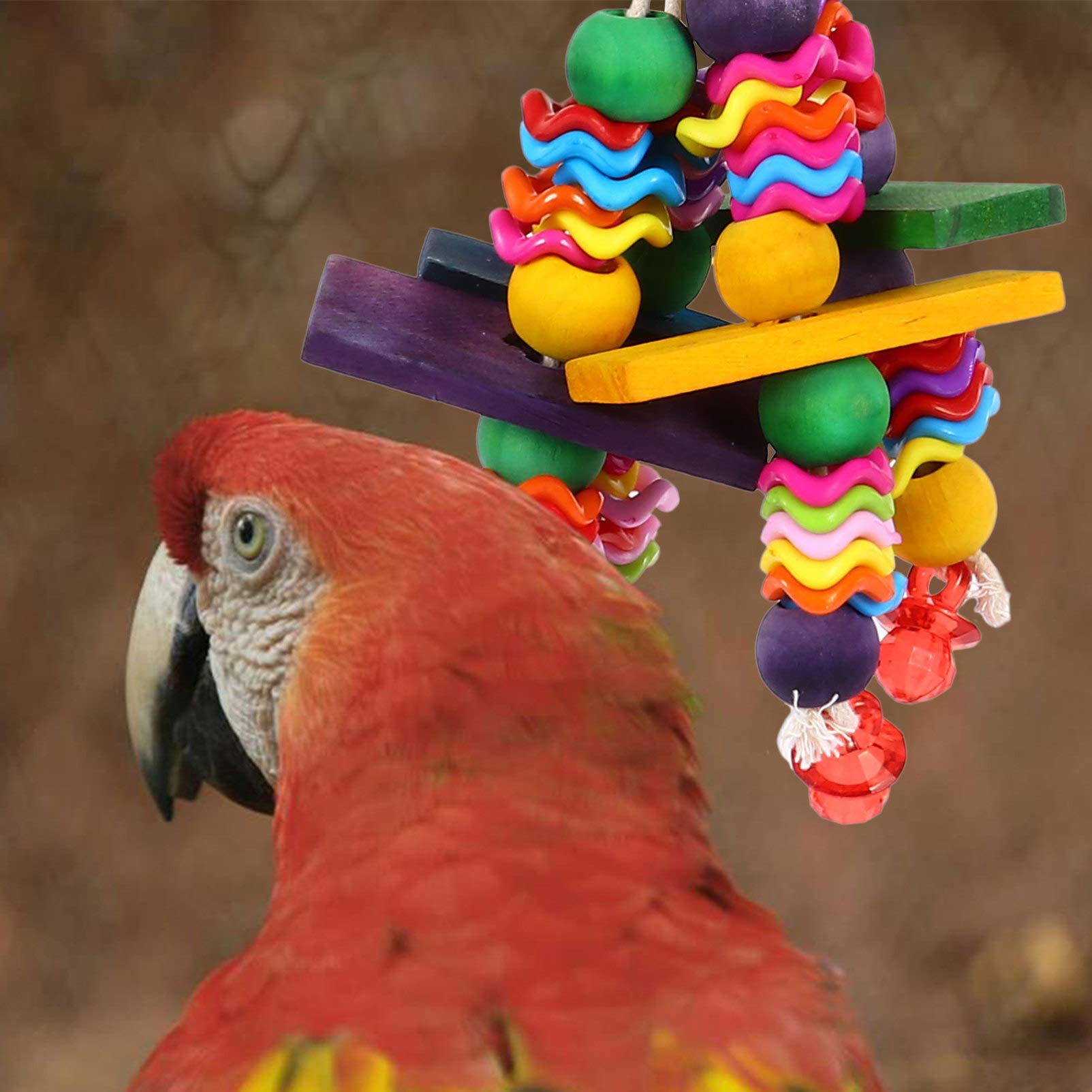 Balacoo Parrot Chew Toys - Hanging Bird Chewing & Teeth Grinding Toy for Parrots - Durable Pet Plaything for Biting & Mental Stimulation - Perfect for Cage Enrichment & Playtime Activities