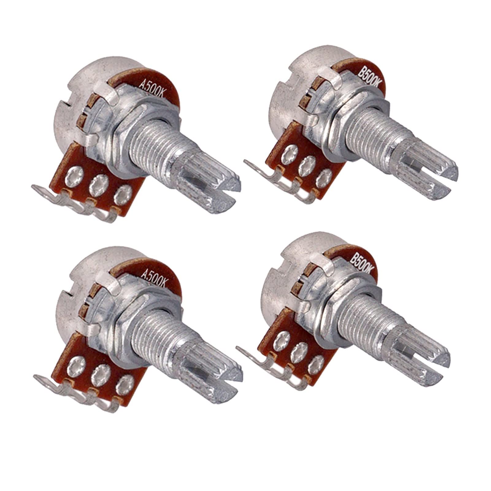 HAIJUNSM 4-Pack A500K & B500K OHM Guitar Potentiometer - Professional Audio POTS Replacement for Electric Guitar (Ideal for Tone & Volume Control Upgrades)