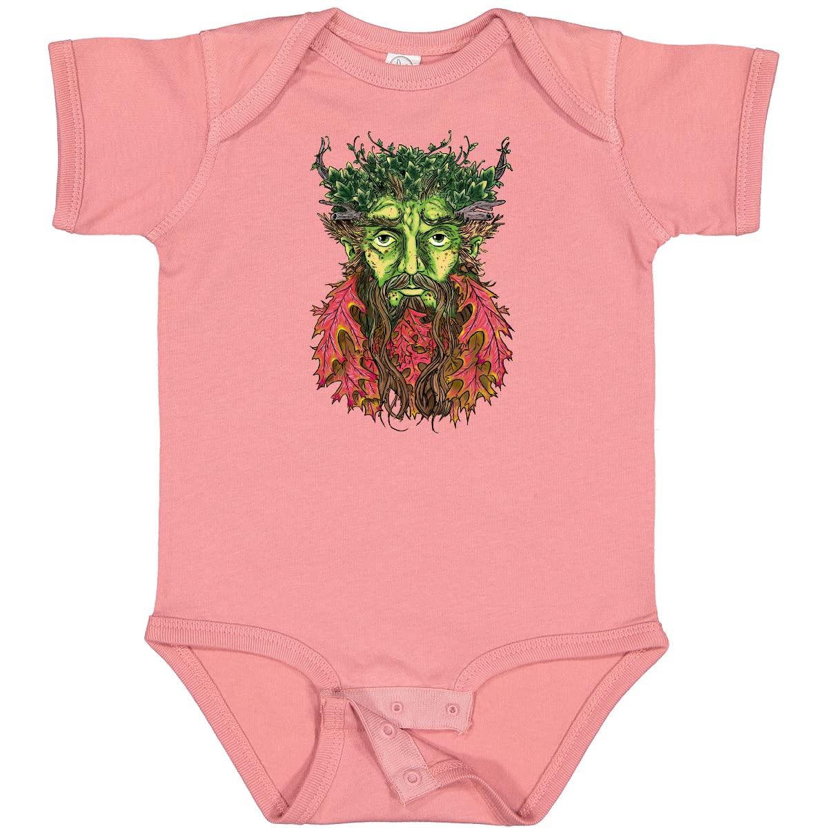 Inktastic Autumnal Equinox Green Man Baby Bodysuit - Organic Cotton Infant Onesie for Fall Season | Perfect for Autumn Photoshoots, Halloween Costumes & Nature-Themed Baby Gifts