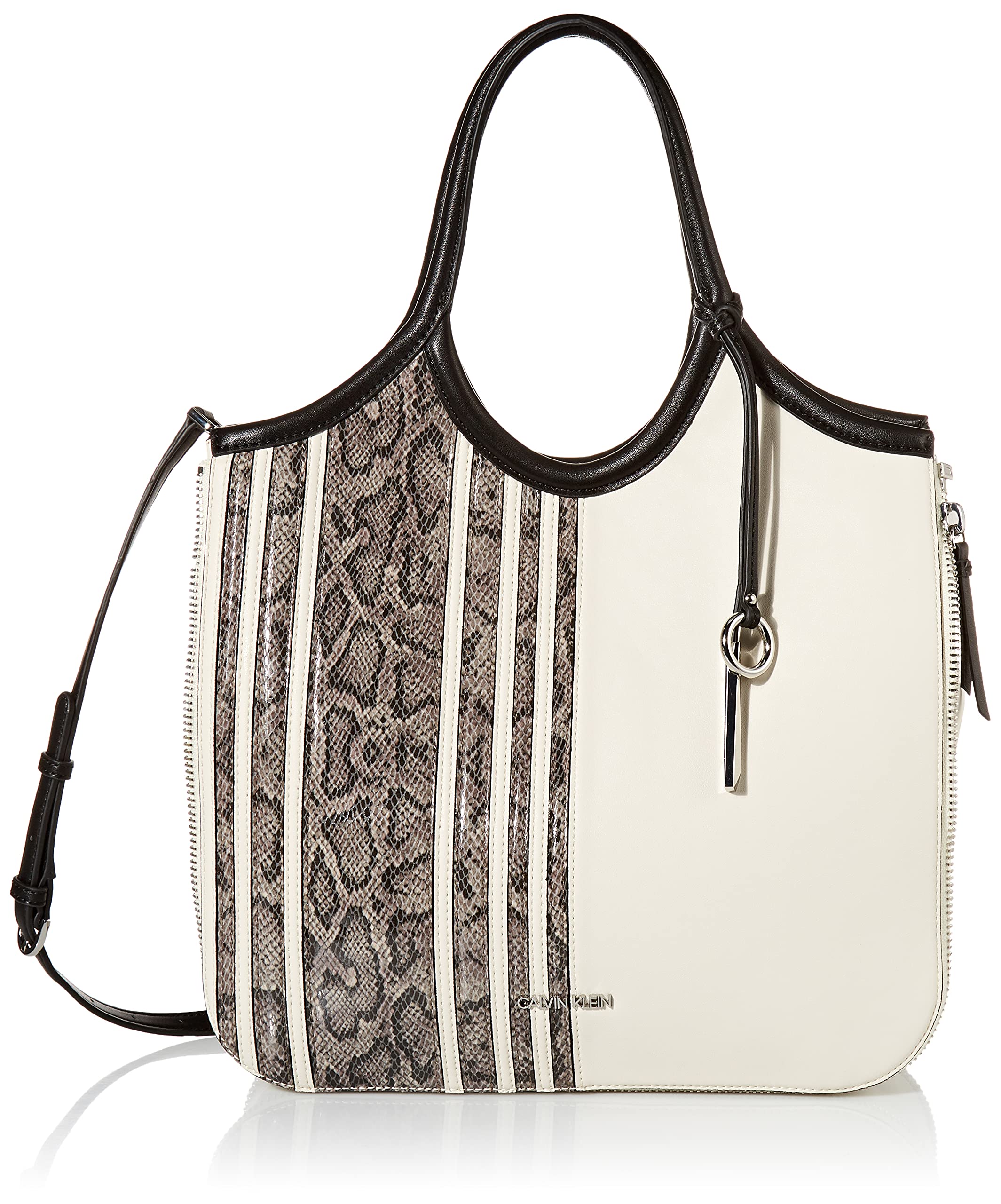 Calvin Klein Gabrianna Novelty Slim Side Zip Tote Bag for Women - Stylish Work & Travel Handbag | Perfect for Office, Commute & Weekend Getaways