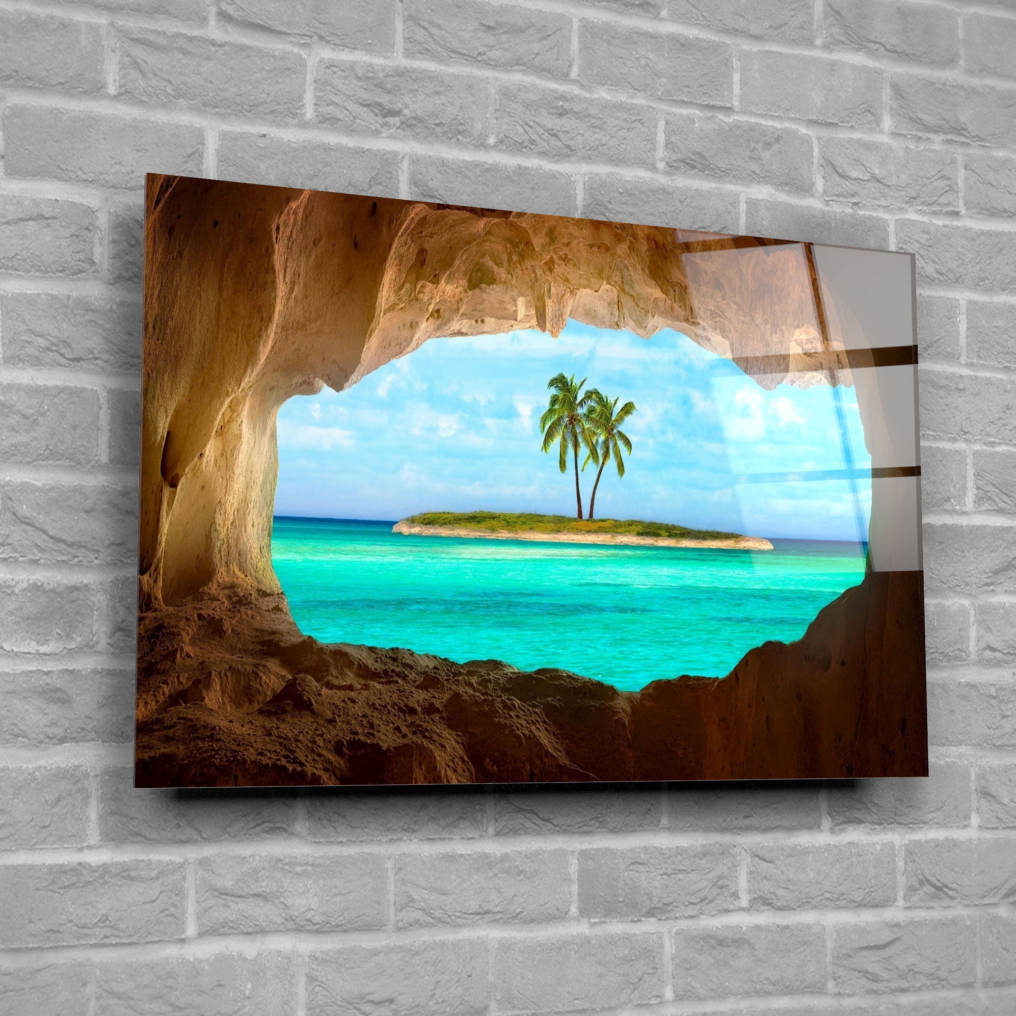 Stunning Sea View Glass Print Wall Art - Coastal Beach Decor for Living Room, Bedroom & Office - Perfect for Home & Office Decoration