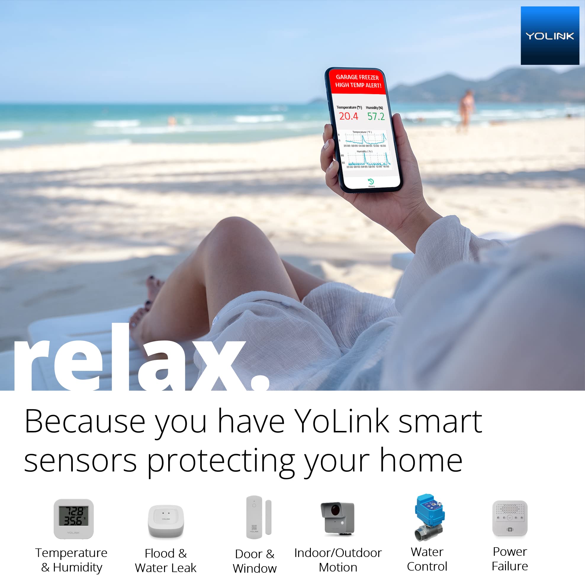 Smart Wireless Temperature & Humidity Sensor for Freezer & Fridge Monitoring - Wide Range, Real-Time Alerts | Ideal for Home, Restaurant & Laboratory Use