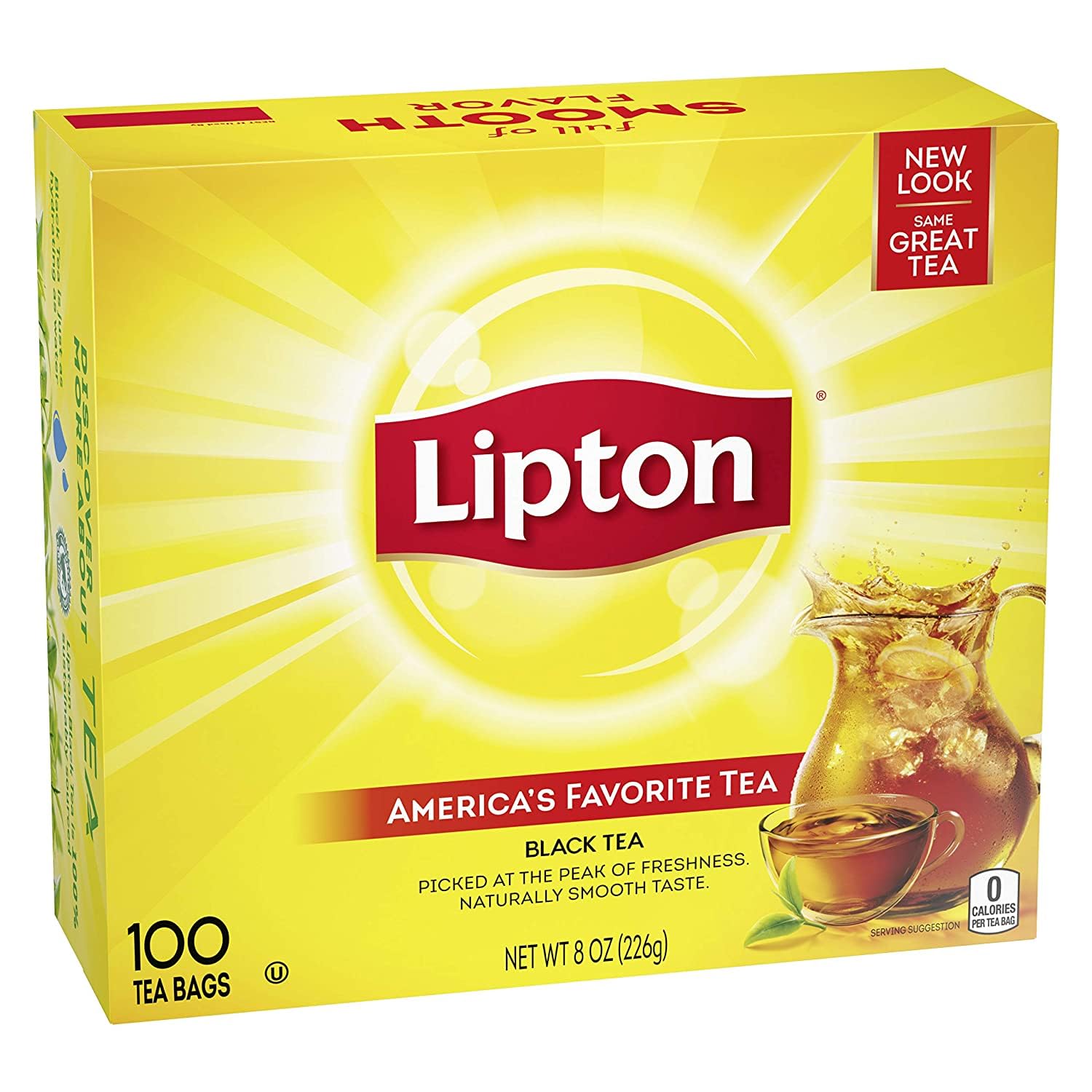 Lipton Regular Black Tea Bags - 100 Count Box (291 Tea Bags) | Premium Quality Tea for Daily Brewing, Iced Tea & Office Use