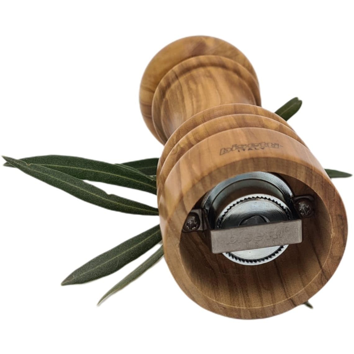 Premium Bisetti Imperia 9 Inch Olive Wood Pepper Mill - Adjustable Ceramic Grinder for Coarse to Fine Spices | Perfect for Kitchen, Dining Table & Gourmet Cooking Gifts