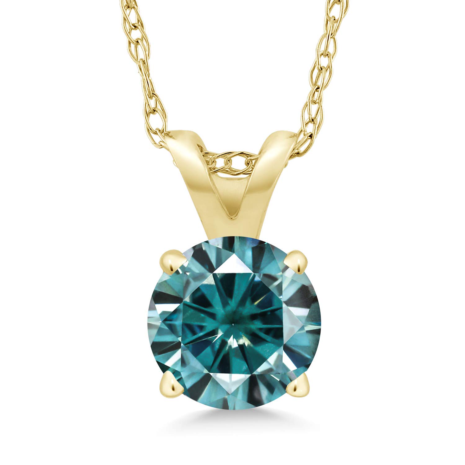 14K Yellow Gold Round 5MM Birthstone Solitaire Pendant Necklace for Women - Gemstone Jewelry with 18 Inch Chain | Fine Gold Necklace Gift for Mom, Wife & Her | Perfect for Birthdays, Anniversaries & Special Occasions