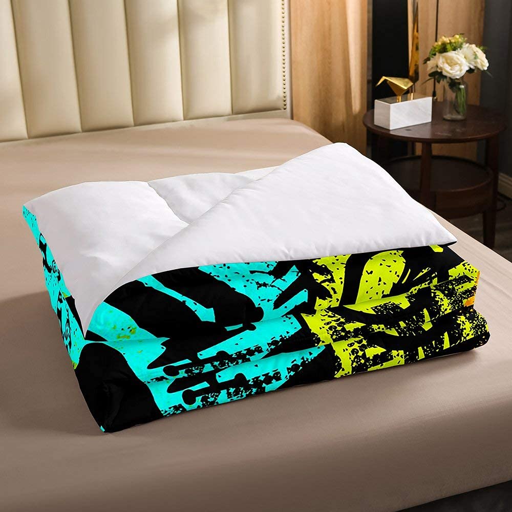 **Erosebridal Full Size Boys Dirt Bike Comforter Set - Skateboard & Motorcycle Motocross Duvet Cover - Extreme Sports Bedding for Kids, Teens & Adults - Perfect for Bedrooms, Dorms & Gaming Rooms**