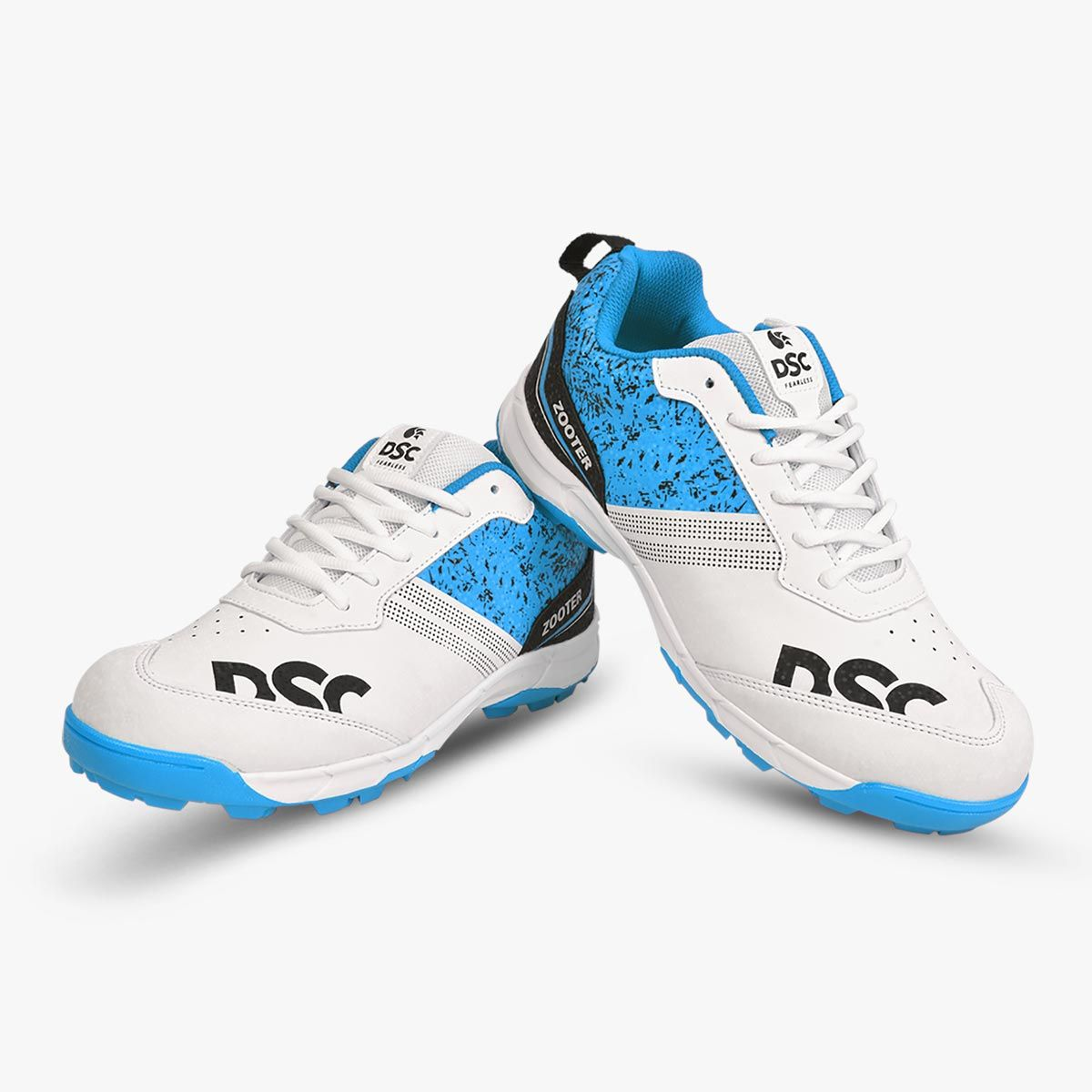 DSC Zooter Junior Cricket Shoes for Boys & Girls - Lightweight, Non-Slip Blue & White Sports Shoes - Perfect for Cricket Practice & Matches