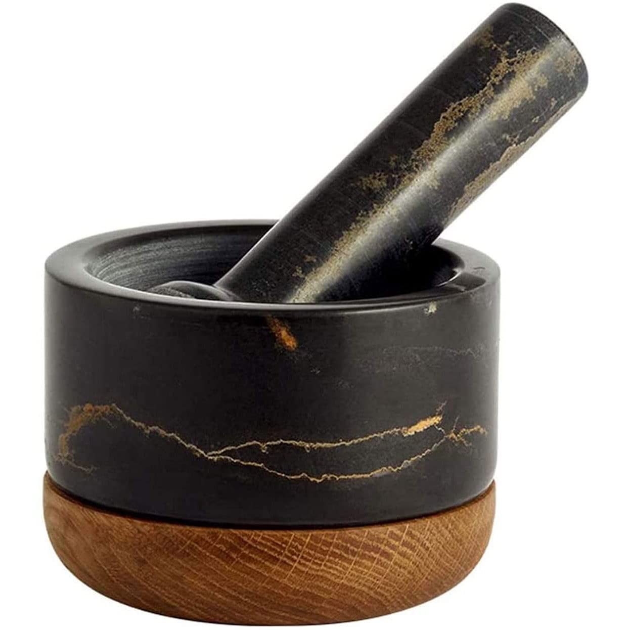 Blacklight Marble Garlic Mortar and Pestle Set - Vintage Stone Grinding Bowl for Crushing Garlic, Herbs, and Spices - Perfect for Cooking, Medicine Preparation, and Traditional Recipes