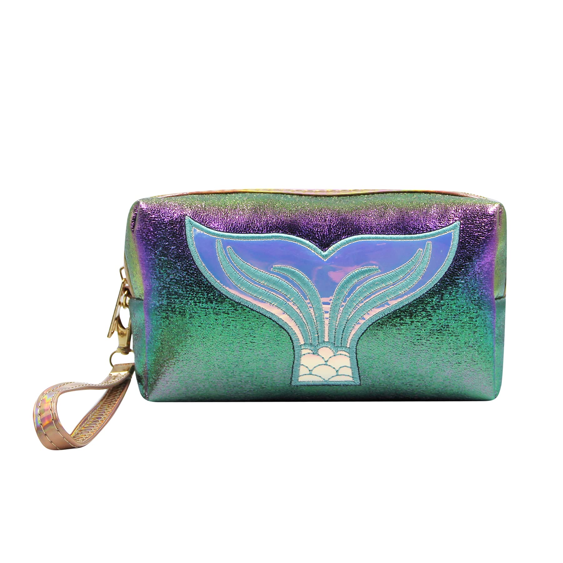 Holographic Cosmetic Bag - Waterproof Travel Toiletry Organizer with Mermaid Design, Makeup Storage Pouch for Women | Perfect for Travel, Gym, Beach & Daily Use