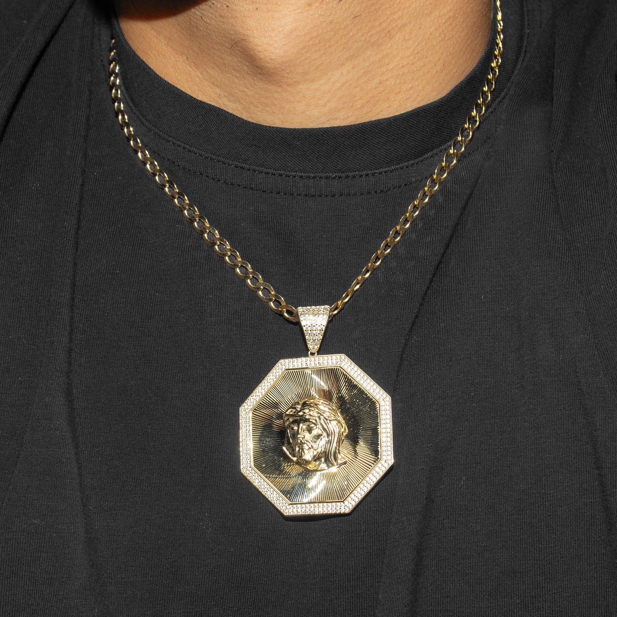 10K Yellow Gold Jesus Head Necklace - 14-28 Grams | Religious Jewelry for Men & Women | Perfect for Church, Baptism & Daily Wear