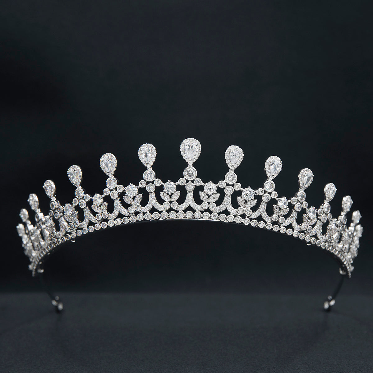 Elegant Cubic Zirconia Princess Wedding Tiara | Sparkling Crystal Bridal Crown for Women (CH10379) | Perfect for Bridal Showers, Weddings & Special Occasions