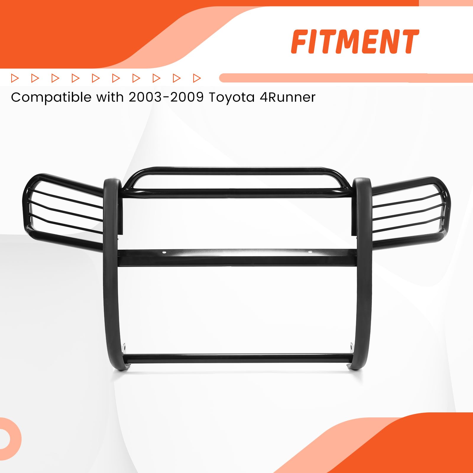 Kojem Heavy Duty Steel Front Bumper Grill Guard Compatible with 2003-2009 Toyota 4Runner | Black Powder Coated Bull Bar for Off-Road Protection & Enhanced Style | Perfect for Adventure, Hunting & Outdoor Exploration