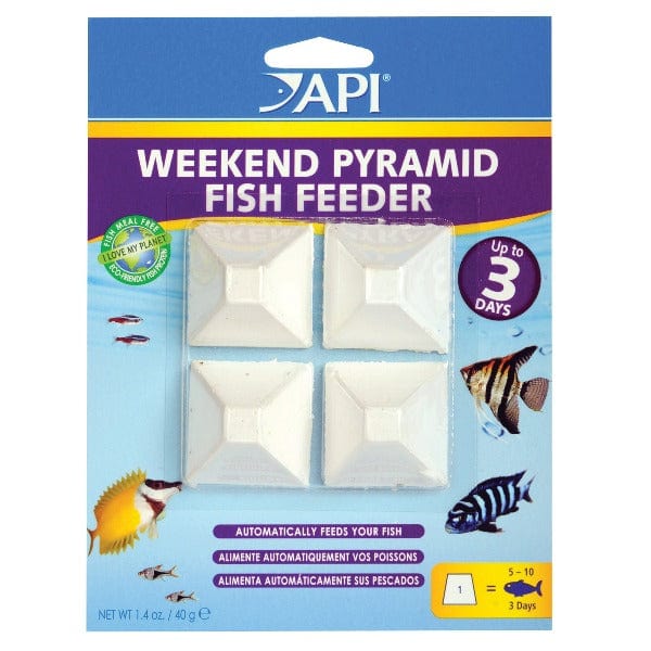 API Weekend Pyramid Fish Feeder Block - Slow Release Fish Food for Aquariums & Ponds | Perfect for Vacation & Weekend Fish Care