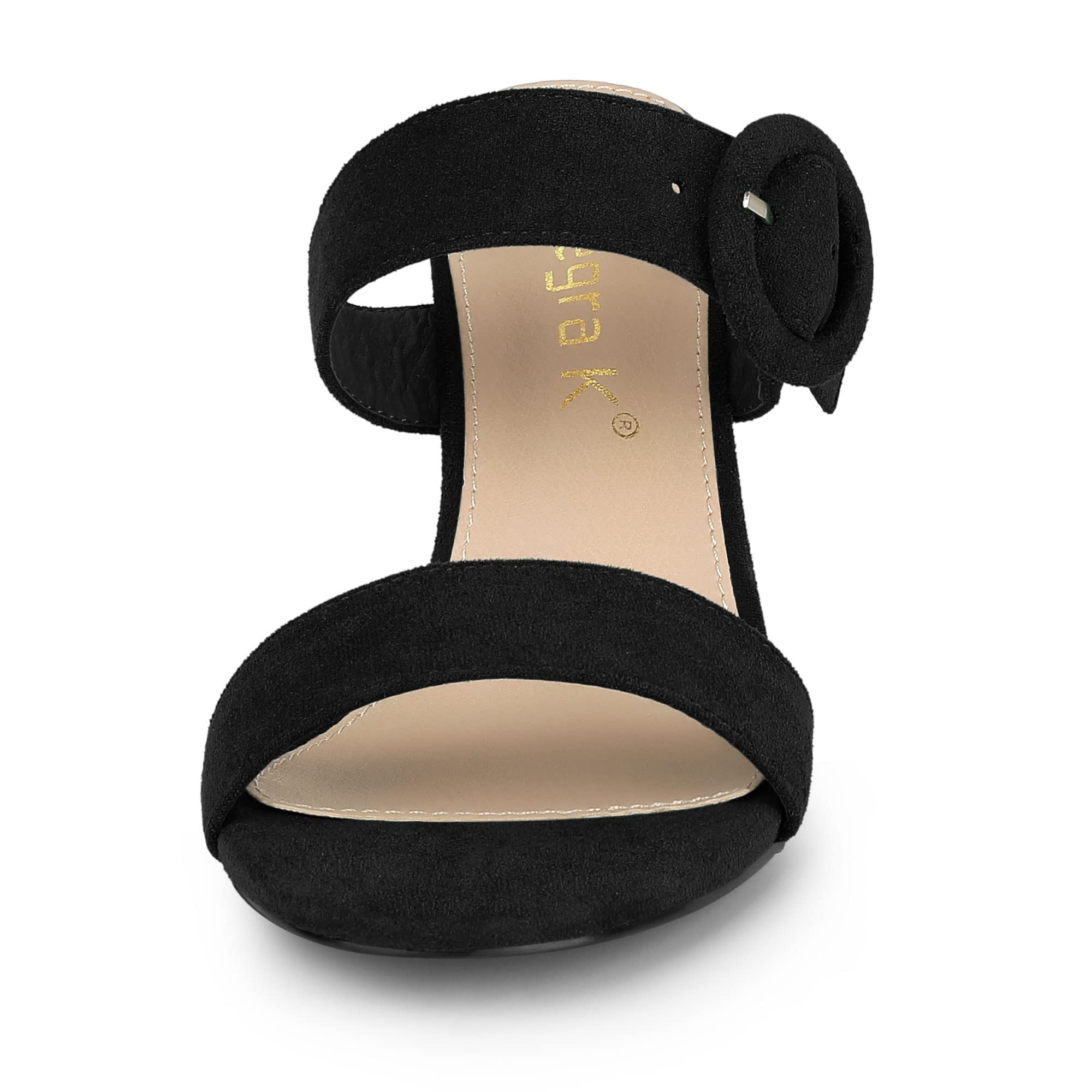 Allegra K Women's Open Toe Buckle Stiletto Heel Slide Sandals - Sexy Dressy Summer Shoes for Parties, Weddings & Night Out
