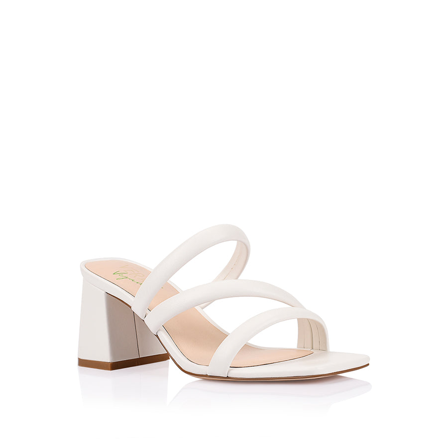 Stallone Block Heel Mules for Women - Comfortable Slip-On Shoes in Chalk White | Perfect for Office, Casual Outfits & Everyday Wear