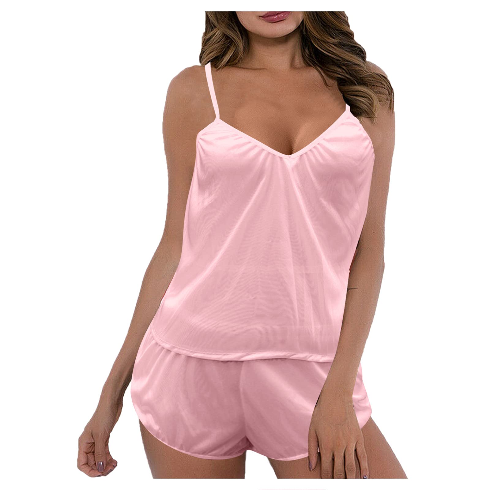 Women's Lace Sleepwear Set - Comfortable Shorts & Camisole Pajama Set for Nightwear, Underwear & Lounge Wear - Perfect for Relaxing at Home or Romantic Occasions