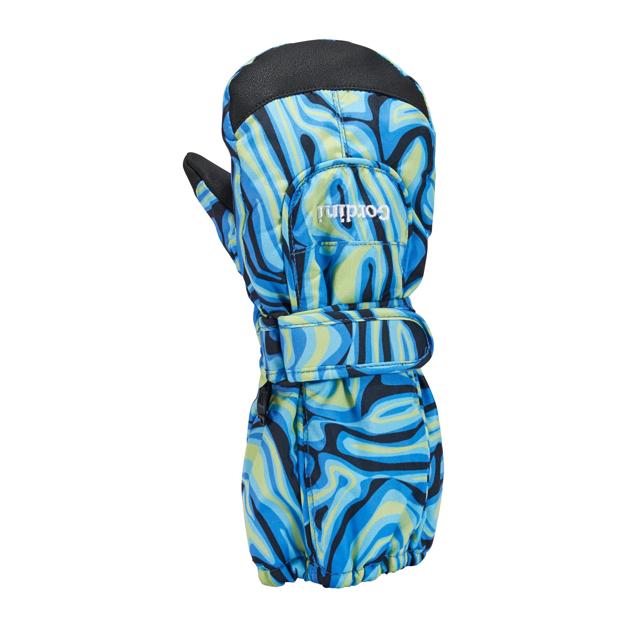 Gordini Kids' Cub Mitten - Medium Size, Blue Swirly Pattern, Warm Winter Gloves for Boys & Girls - Perfect for Snow Play, Skiing, and Outdoor Activities